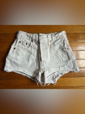 Levi’s 501 Original Fit High Rise Distressed Denim Shorts